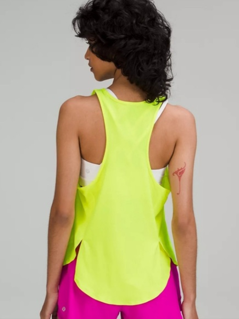Lululemon Lightweight Stretch Running Tank Top - EUC - Sz 12 - Highlight Yellow - Picture 3 of 7